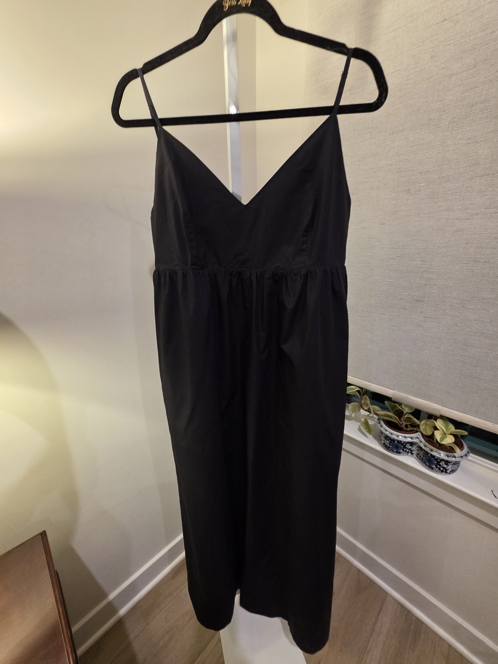Classic Black V-Neck Spaghetti Strap Dress Size L - Picture 15 of 16
